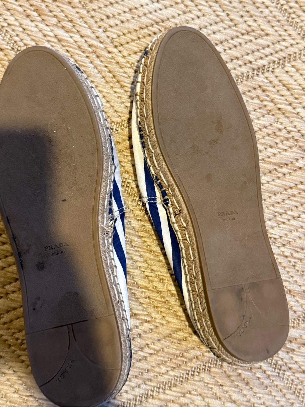 Vintage Size 40 Prada Canvas Nautical Patriotic Maritime Espadrilles - Picture 8 of 12